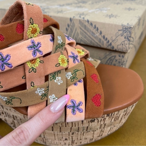 Free People Lisbon Platform Sandbar Multi Leather Suede Mule Size EU 38.5 Women - Picture 15 of 16